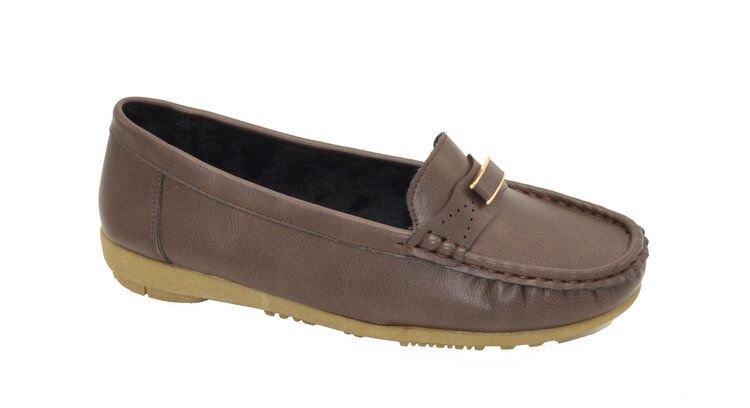 Wholesale Footwear Women's Leather Loafers & SliP-Ons Flats Driving Walking Casual Soft Sole Shoes Color Brown Size 5-10
