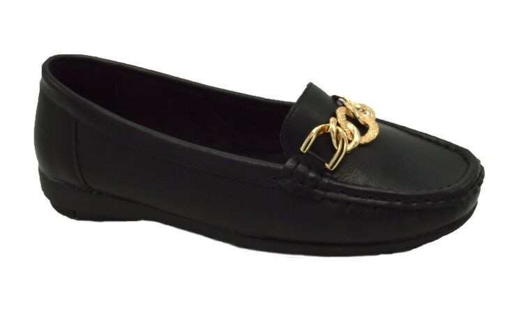 Wholesale Footwear Womens Leather Loafers And Slip - Ons Flats Driving Walking Casual Soft Sole Shoes Color Black Size 5-10 