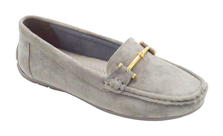 Wholesale Footwear Womens Comfortable Driving Shoes Outdoor Walking Flats Shoes Color Grey Size 7-11