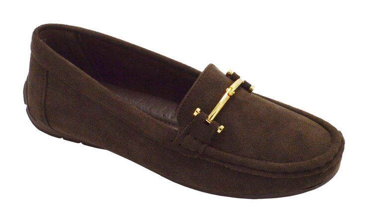 Wholesale Footwear Womens Comfortable Driving Shoes Outdoor Walking Flats Shoes Color Brown Size 6-10