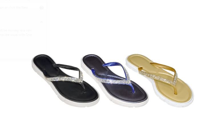 Wholesale Footwear Women Flip Flops With Glittering Straps