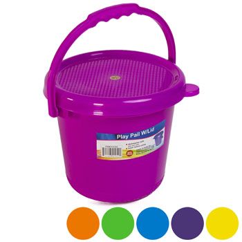 Wholesale Footwear Play Pail With Cover & Handle 84 Oz 6 Colors