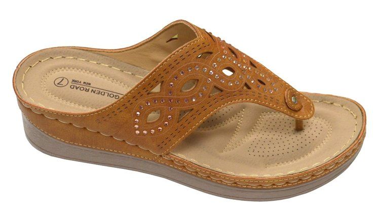 Wholesale Footwear Platform Sandals For Women Sole Open Toe In Tan Color Size 5-10