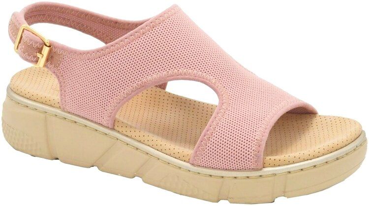 Wholesale Footwear Sandals For Women Wide, Flat Platform Ankle Buckle Sandals Strap Fashion Summer Beach Sandals Open Toe Color Pink Size 5-10