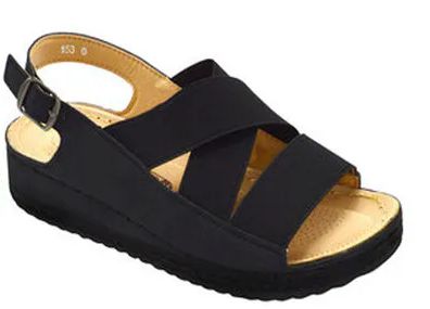 Wholesale Footwear Sandals For Women Wide, Flat Platform Ankle Buckle Sandals Strap Fashion Summer Beach Sandals Open Toe Color Black Size 7-11