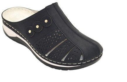 Wholesale Footwear Fashion Women Sandals Round Toe Thick Platform Heels Dress Sandals Black Color Size 5-10