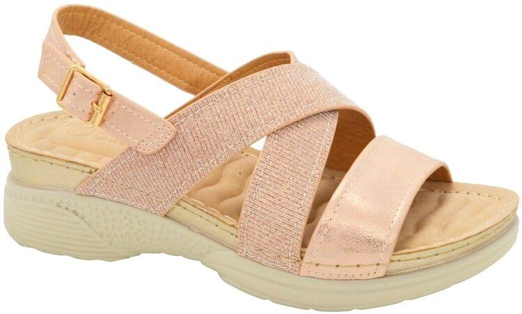 Wholesale Footwear Women's Sandals Wide Flat Platform Sandals Strap Fashion Summer Open Toe Color Pink Size 5-10