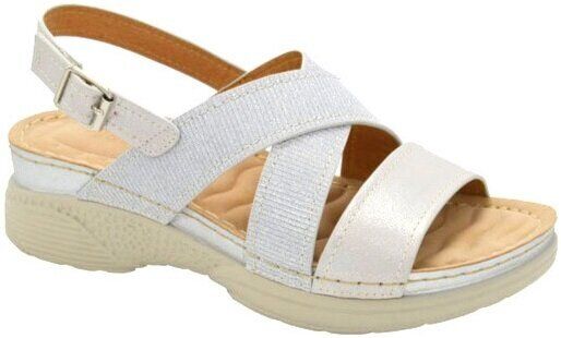 Wholesale Footwear Women's Sandals Wide Flat Platform Sandals Strap Fashion Summer Open Toe Color Silver Size 5-10