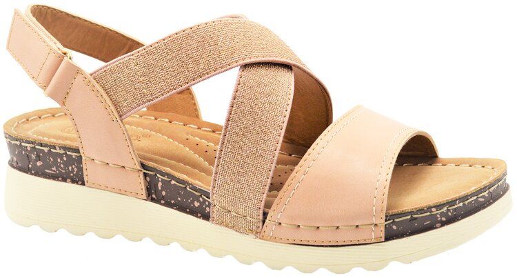 Wholesale Footwear Women's Sandals Wide Flat Platform Sandals Strap Fashion Summer Open Toe Color Pink Size 5-10