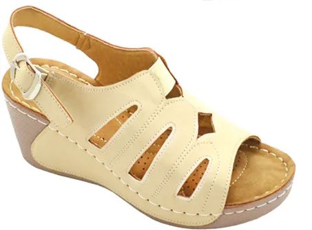 Wholesale Footwear Women's Sandals Wide Flat Platform Sandals Strap Fashion  Summer Open Toe Color Beige Size 5-10 | Distributor