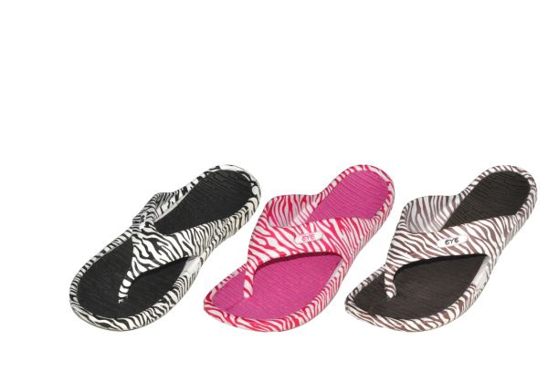 Wholesale Footwear Women's Slim Animal Print Flip Flop Sandal