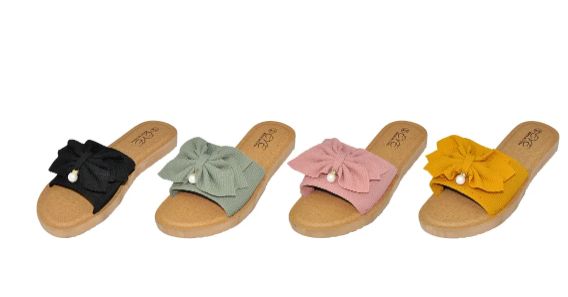Wholesale Footwear Slide Sandals For Women Or Ladies Dressy Summer Casual Cute Bow