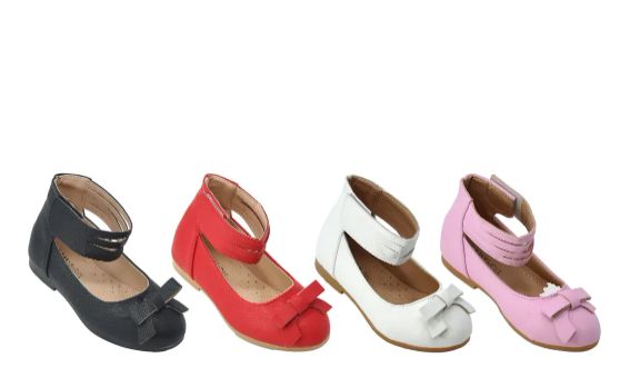 Wholesale Footwear Girls Mary Jane Flats Ankle Loop Ballerina Flat Dress Shoes In Pink