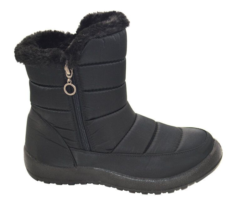 Wholesale Footwear Snow Boots For Women Comfortable Winter Boots Plus Lining Zip Color Black Size 5-10