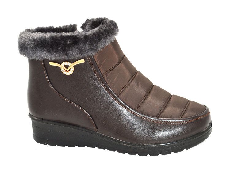 Wholesale Footwear Ankle Snow Boots For Women Comfortable Winter Boots Color Brown Size 7-11