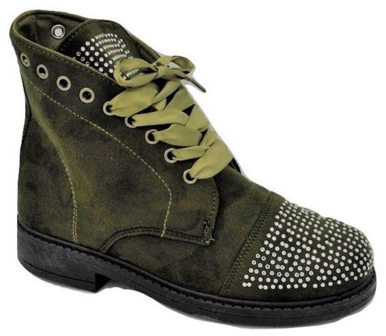 Wholesale Footwear Women Ankle Boots With Rhinestone Color Green Size 5-10