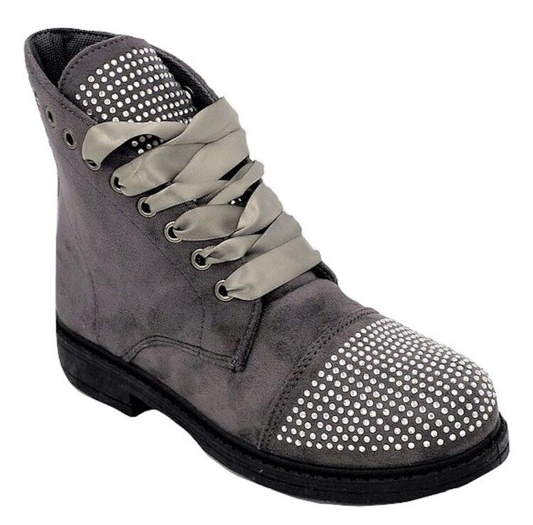 Wholesale Footwear Women Ankle Boots With Rhinestone Color Grey Size 5-10