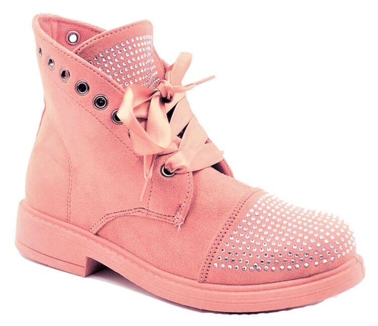 Wholesale Footwear Women Ankle Boots With Rhinestone Color Blush Size 5-10