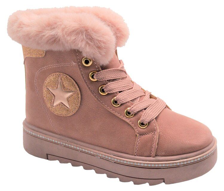 Wholesale Footwear Women Faux Fur Winter Bow Ankle Boots Color Pink Size 5-10