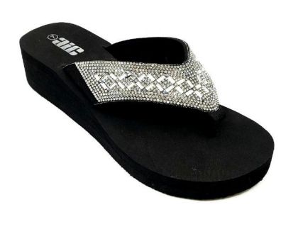 Wholesale Footwear Studded Thong Black Eva Sandals
