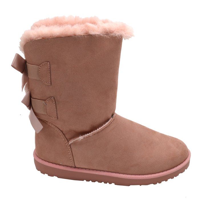 Wholesale Footwear Women Comfortable Winter Boots With Fur Lining Color Pink Size 5-10