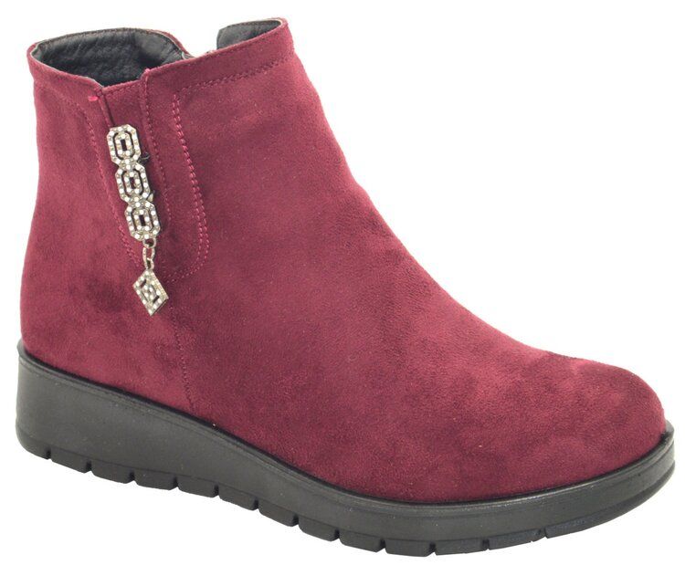 Wholesale Footwear Woman Comfortable Ankle Boots Color Wine Size 7-11