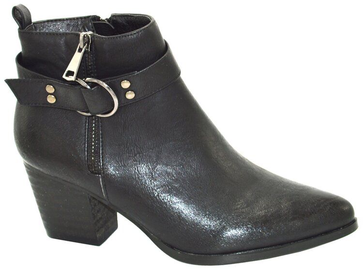 Wholesale Footwear Women Ankle Heel Booties Color Black Size 5-10