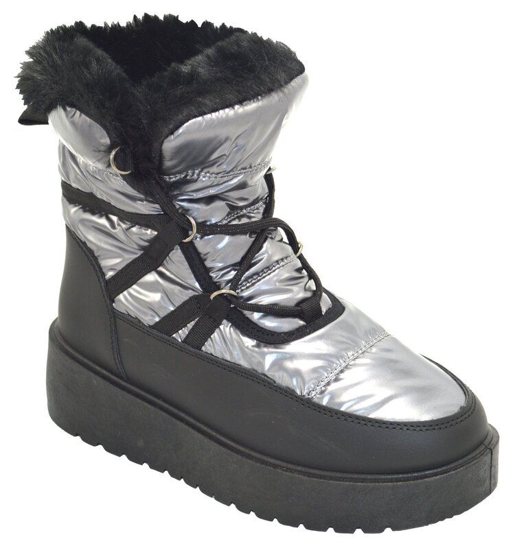 Wholesale Footwear Snow Boots For Women With Platforms Comfortable Winter Boots Color Silver Size 5-10