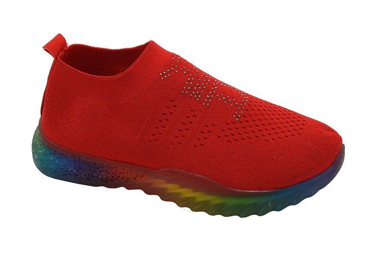 Wholesale Footwear Women's Sneakers, Breathable, Running Shoes, Comfortable Shoes In Red Assorted Size