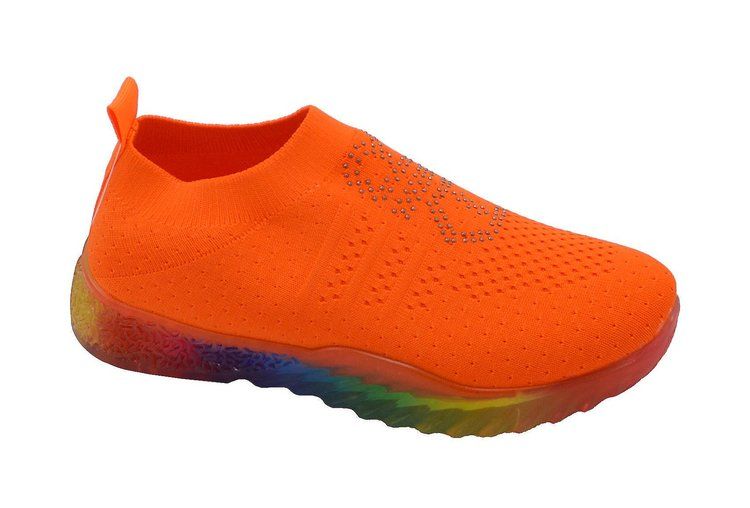 Wholesale Footwear Women's Sneakers, Breathable, Running Shoes, Comfortable Shoes In Orange Assorted Size