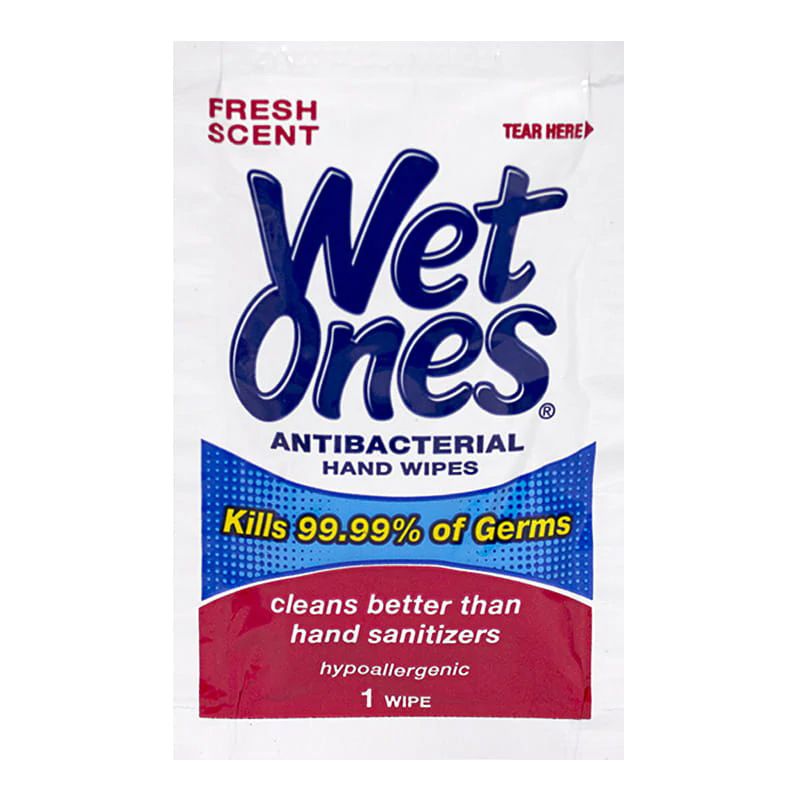 Wholesale Footwear Wet Ones Antibacterial Single Wipes - Pack Of 1