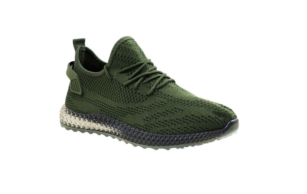 Wholesale Footwear Men's Clear Sole Knitted Jogger Olive