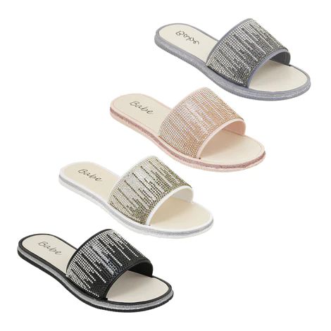 Wholesale Footwear Woman's  Glitter Wrap Rhinestone Slide Assorted