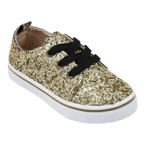 Wholesale Footwear Girl's Canvas Sneaker In Gold Glitter