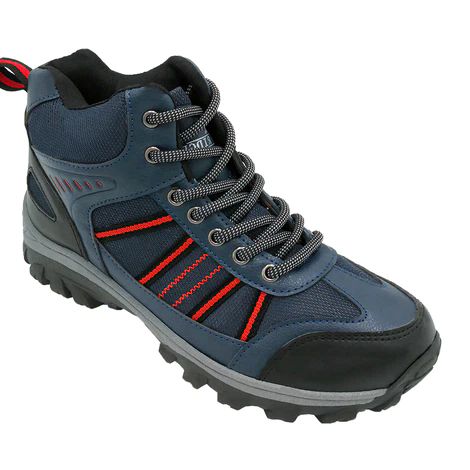 Wholesale Footwear Men's Ankle High Hiking Boots In Navy And Red