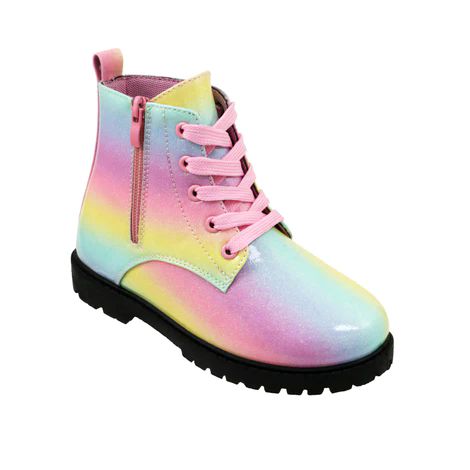 Wholesale Footwear Girl's Rainbow Combat Boots Rainbow