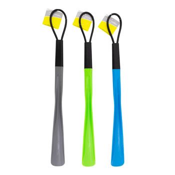 Wholesale Footwear Shoe Horn Plastic W/loop 3 Ast12in Blade 15in Overallhome Ht Blue/green/grey