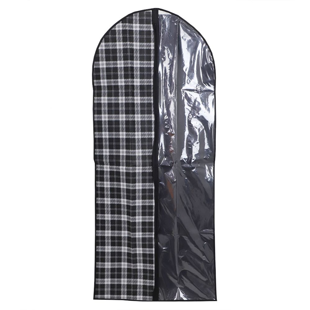 Wholesale Footwear Home Basics Plaid Non-Woven Garment with Clear Plastic Panel, Black