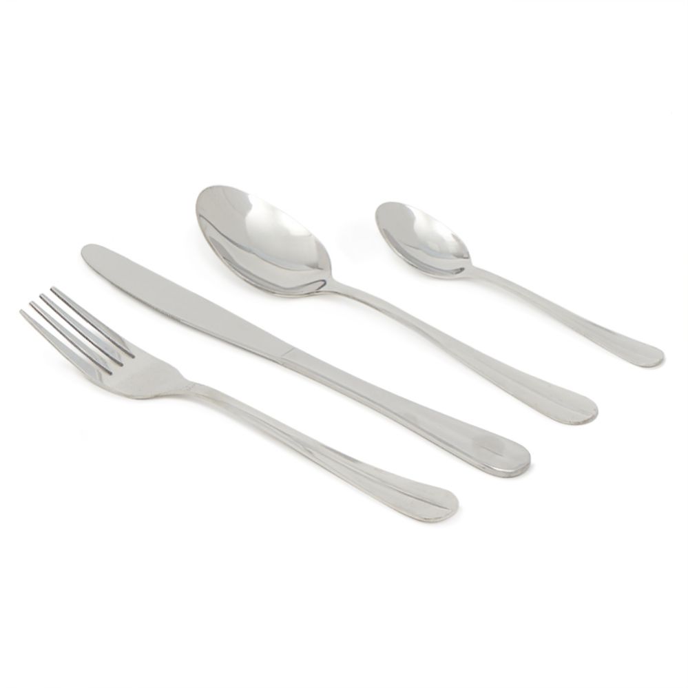 Wholesale Footwear Home Basics Piper 16 Piece Stainless Steel Flatware Set, Silver