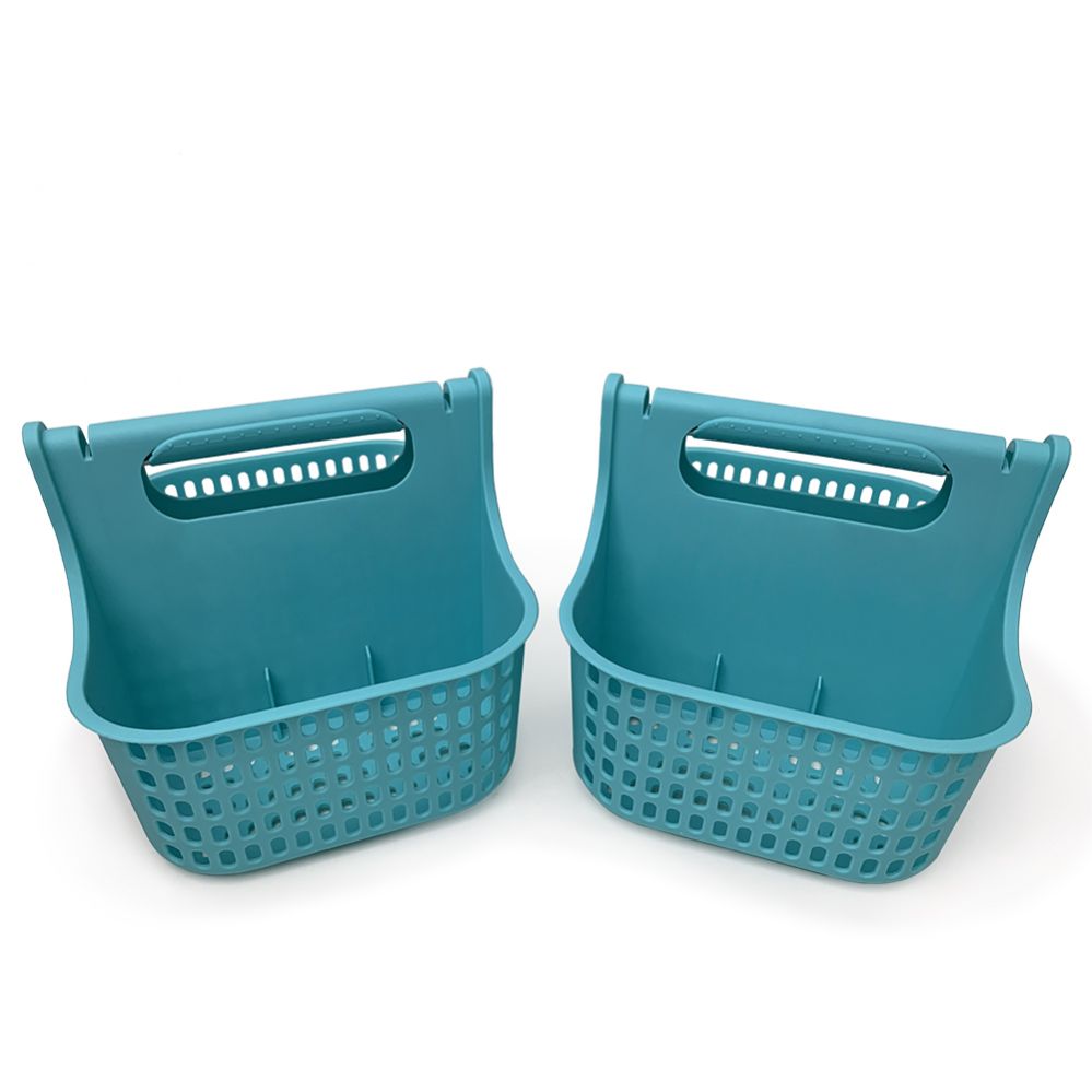 Wholesale Footwear Home Basics Plastic Shower Tote With Handle, Turquoise