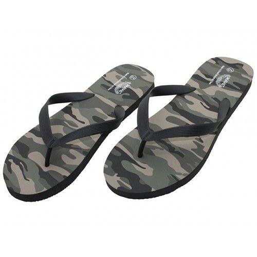 Wholesale Footwear Men's Wave Soft Upper Green Camouflage Thong Sandals