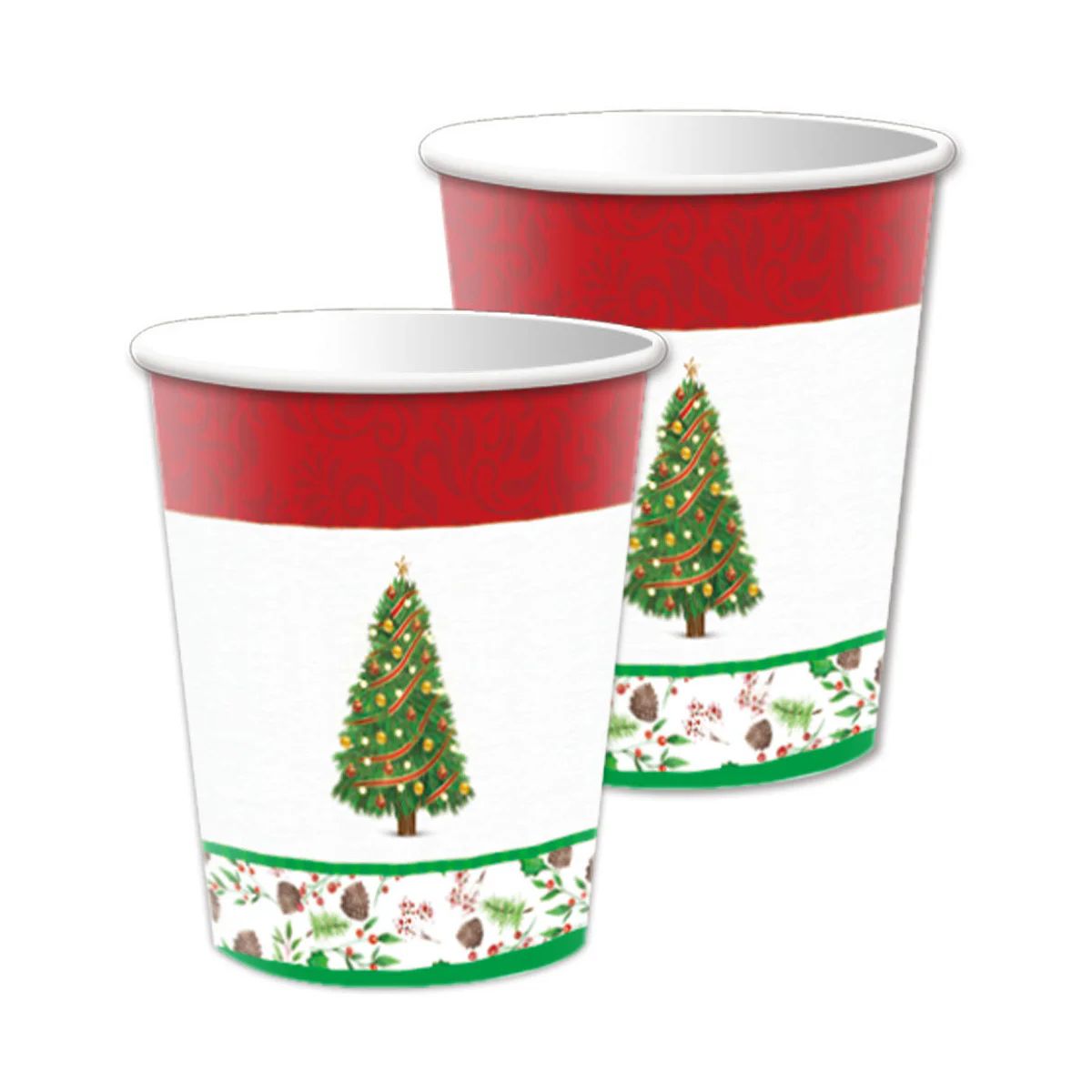 Wholesale Footwear Christmas Tree Paper Cups 10 Count