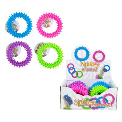Wholesale Footwear Fidget Spikey Bracelet 4ast Color 24pc Pdq/ht