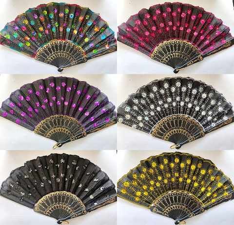 Wholesale Footwear Colorful Fans with Sequins Assorted