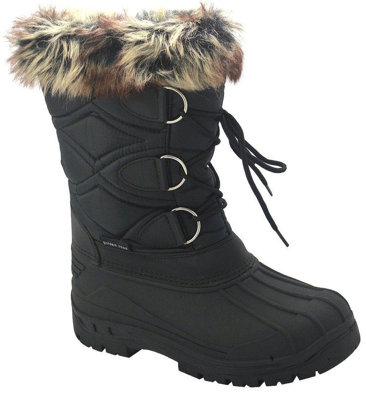 Wholesale Footwear Mens Winter Mid Calf Snow Boot Warm Waterproof Outdoor In Black