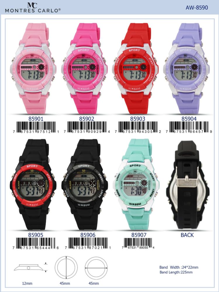 Wholesale Footwear Digital Watch - 85907 assorted colors