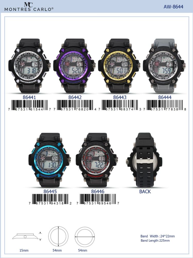 Wholesale Footwear Digital Watch - 86442 assorted colors