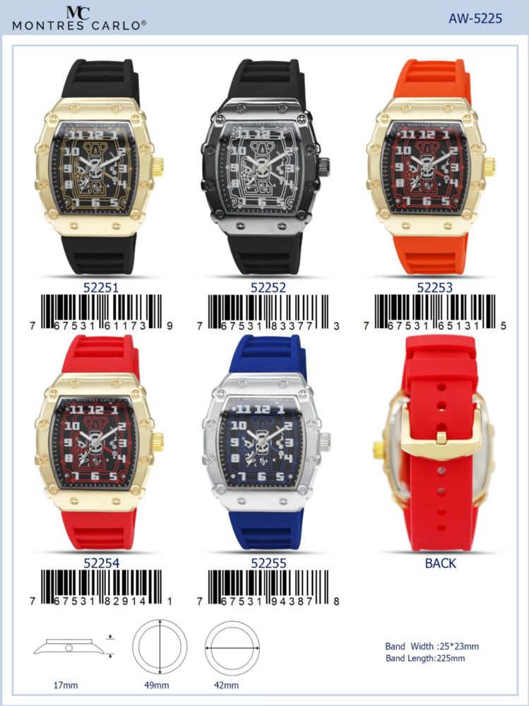 Wholesale Footwear Men's Watch - 52252 assorted colors
