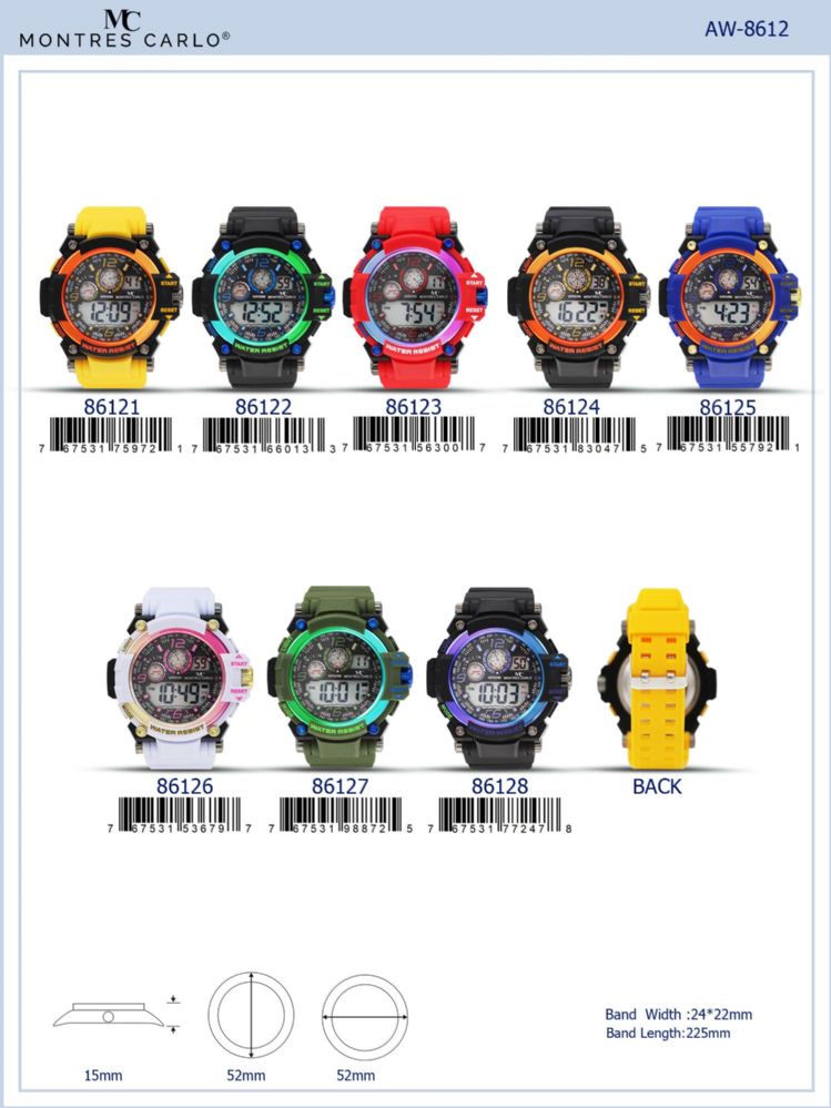 Wholesale Footwear Digital Watch - 86128 assorted colors