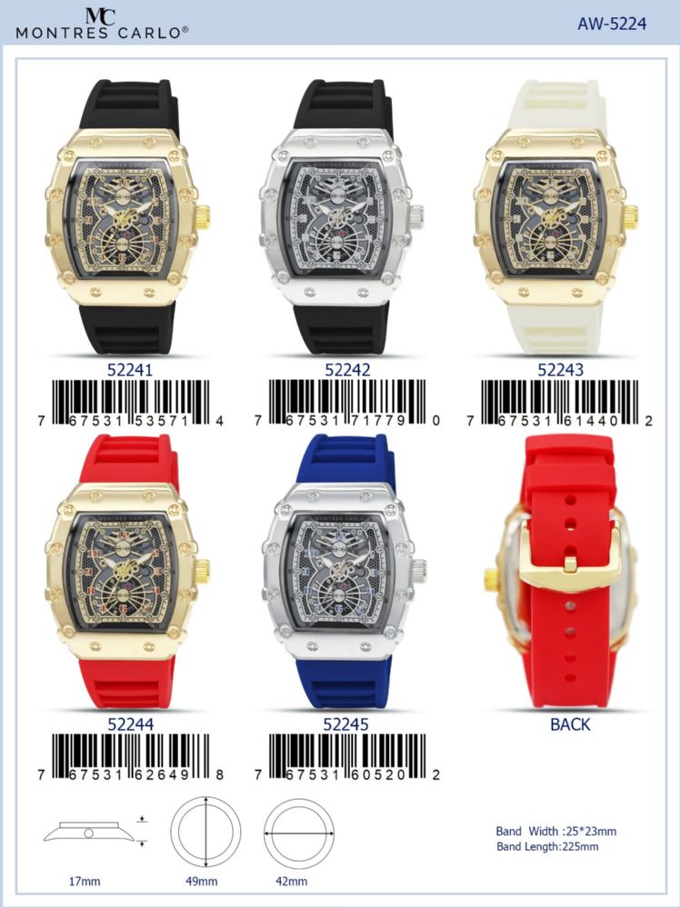 Wholesale Footwear Men's Watch - 52241 assorted colors